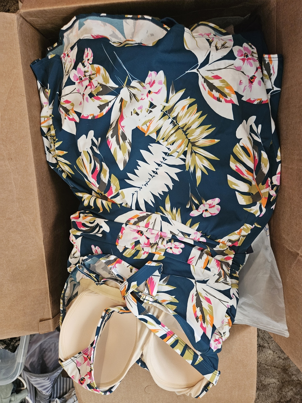 Floral Tropical Navy One-Piece Swim for Women - Picture 4 of 4